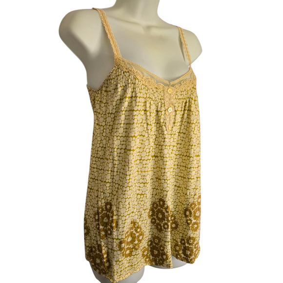 Kimchi & Blue Floral Lace Trim Cami Tank Size S Y2k Fairy Dainty Babydoll Boho - Picture 2 of 13